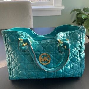 Michael Kors COPY Turquoise Quilted Tote